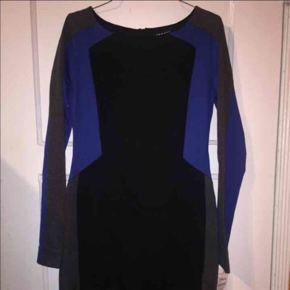 Trouve Colorblock Side Zip Long Sleeve Dress - Picture 3 of 7